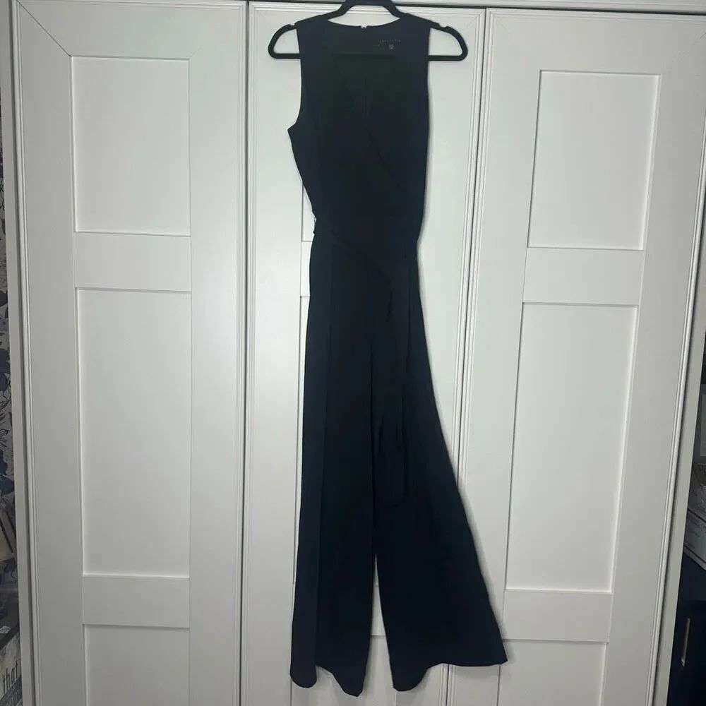 Sanctuary black jumpsuit wide leg XS with belt (h1)
